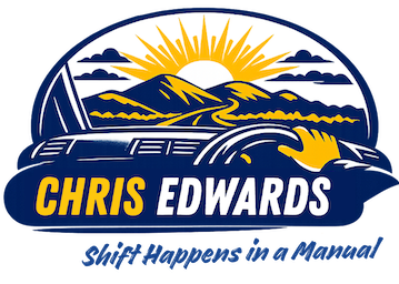 Chris Edwards Driving Logo with sunrise